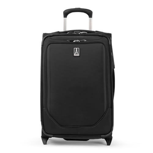 Travelpro Crew Classic Lightweight Softside Expandable Carry on Luggage, 2 Wheel Upright Rollaboard Suitcase, Men and Women, Carry On 22-Inch, Black