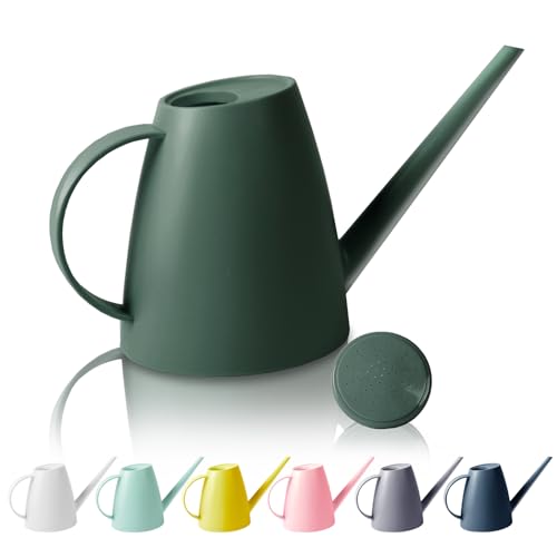 Watering Can for Indoor Outdoor Plants, Modern Small Watering Cans with Removable Nozzle, Long Spout Watering Can for Indoor Bonsai Plants Garden Flowers 1/2 Gallon 1.8L 60OZ