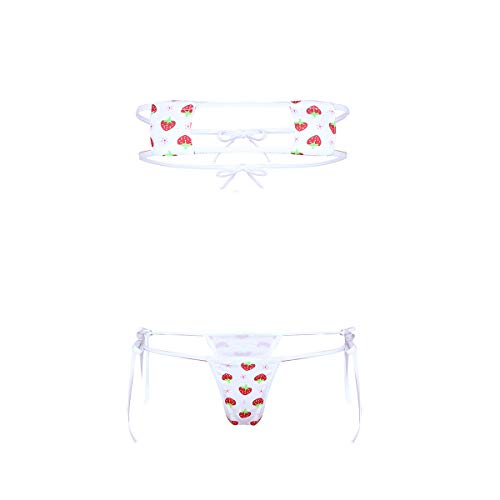 dPois Womens Cute Micro Mini Bikini Bathing Suit 2Pcs Anime Costume Beach Swimsuit Lingerie Nightwear Type C One Size