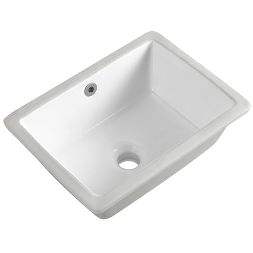 16 Inch Undermount Bathroom Sink Small Rectangle Undermount Sink White Ceramic Under Counter Bathroom Sink with Overflow (15.70'x11.69')