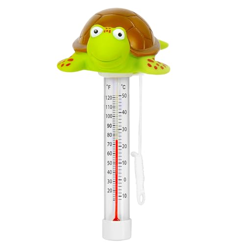 XY-WQ Floating Pool Thermometer, Large Size Easy Read for Water Temperature with String for Outdoor and Indoor Swimming Pools and Spas (Turtle)