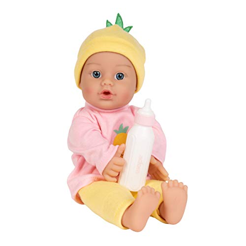 ADORA 11' Soft Cuddly Baby Doll with Blue Eyes, Blonde Hair, Bottle, Beanie, Pink/Yellow - Amazon Exclusive