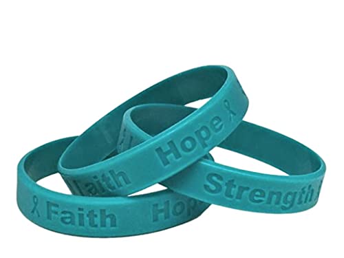 25 Sexual Assault Teal Silicone Awareness Bracelets - Medical Grade Silicone - Latex and Toxin Free - (25 Bracelets)
