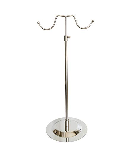 Handbag Display Stand Stainless Steel Purse Holder Retail Countertop Double Hook Adjustable Table Top Freestanding Holder for Handbags, Wig, Purses