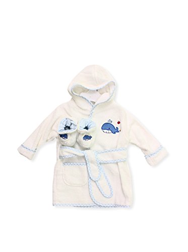 Spasilk 100% Cotton Hooded Terry Bathrobe with Booties — Baby Girl Gifts — Baby Boy Gifts —One Size — Shower Gift