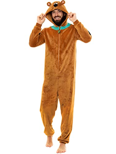 Scooby-Doo Onesie | Mens Onesies Costume Adult Brown Medium