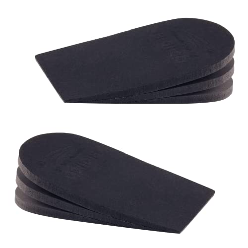 Makryn Adjustable Orthopedic Heel Lift for Leg Length Discrepancies and Heel Pain,Sports Injuries,and Achilles tendonitis,Height Increase Insoles (Black-Medium(Pack of 2))