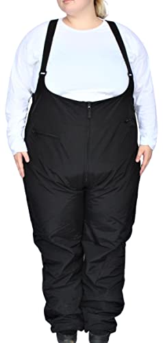 Snow Country Outerwear Women's Plus Size Snow Ski Bibs Overalls Pants (6X (34), Black)