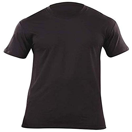 5.11 Tactical Men's Utili-T Crew Neck Shirt, 3-Pack, Breathable Cotton Fabric, Black, Large, Style 40016