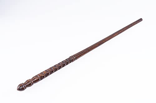 Handicraftviet Round Wand, Hand – Carved Wooden Wizard Wands for Magical Adventure, 15In Wood Wands for Child and Adult, Great Party Costume Accessory for Halloween Cosplay
