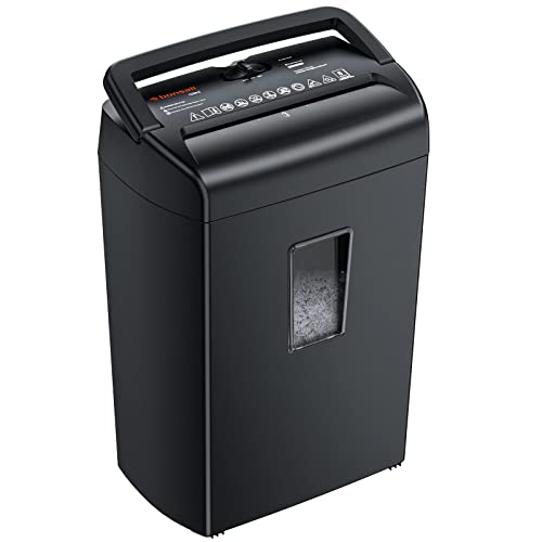 Bonsaii 8-Sheet Micro Cut Paper Shredder, 5 Minute 5.5 Gal Paper Shredder for Home Use for Credit Card, Staple, Clip with Transparent Window（C209-E）