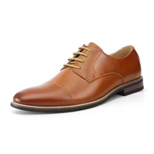 Bruno HOMME MODA ITALY PRINCE Men's Classic Modern Oxford Wingtip Lace Dress Shoes,PRINCE-6-BROWN,10.5 D(M) US