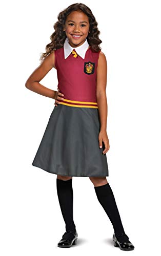 Harry Potter Gryffindor Dress Classic Girls Costume, Red & Gray, Kids Size Small (4-6x)