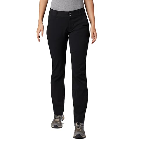 Columbia Women's Saturday Trail Pant, Water and Stain Resistant, 12 R, Black