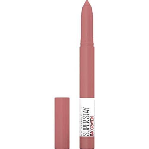 Maybelline Super Stay Ink Crayon Lipstick Makeup, Precision Tip Matte Lip Crayon with Built-in Sharpener, Longwear Up To 8Hrs, On The Grind, Purple Mauve Pink, 1 Count