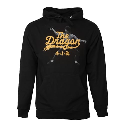 Bruce Lee The Dragon Pullover Hoodie in black, Size Large Cotton