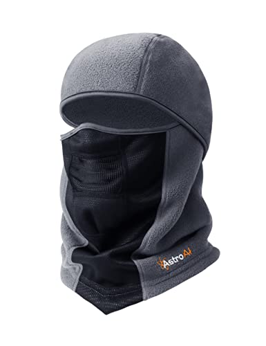 AstroAI Balaclava Ski Mask Fleece Thermal Face Mask Cover for Skiing, Gray