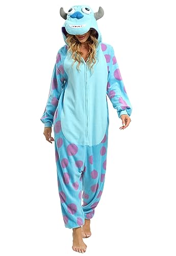 LABULA Slim Fit Unisex Adult Onesie Animal Pajamas Halloween Cosplay Sleepwear Purple