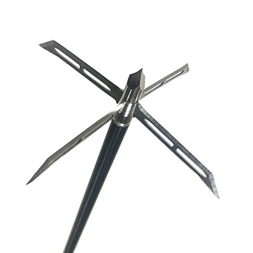 LEOBEE 9 Pcs Turkey Hunting Arrow Head 4' 200 Grain 4 Blade Huge Cut Broadhead for Crossbow Compound Bow.