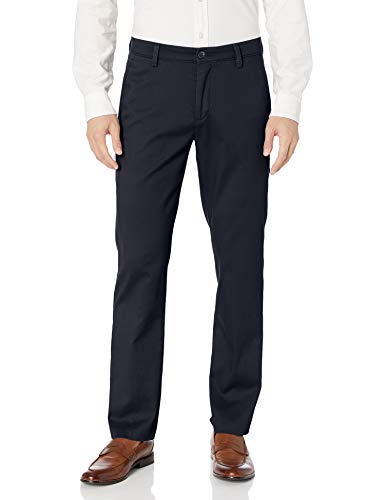 Dockers Men's Slim Fit Easy Khaki Pants, Navy, 34W x 32L