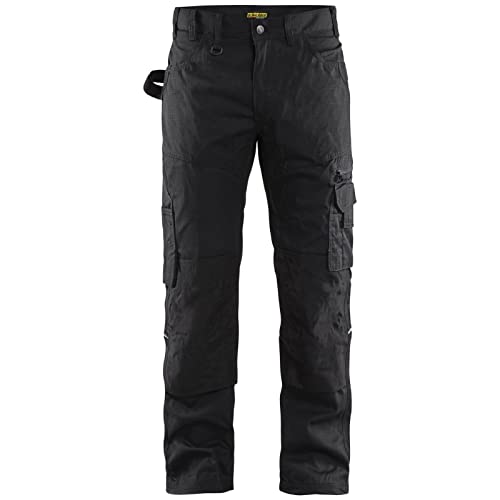 Blaklader Men's Ripstop Durable Lightweight Work Pants with Utility Pockets, Black, 32W x 32L
