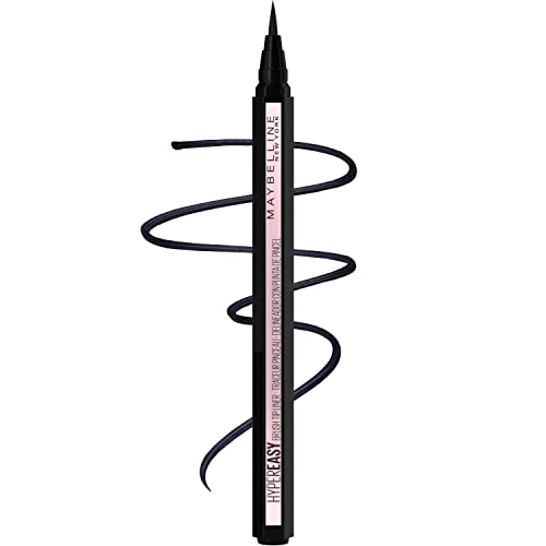 Maybelline Hyper Easy Liquid Pen No-Skip Eyeliner, Satin Finish, Waterproof Formula, Pitch Black, 0.018 Fl Oz