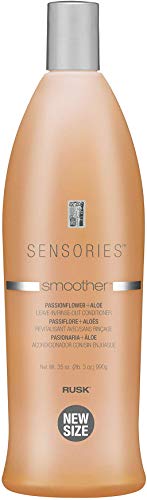 RUSK Sensories Smoother Passionflower and Aloe Leave-In Smoothing Conditioner, 35 Oz, Leave-In Texturizing Conditioner, Provides Shine, Body, and Sunscreen Protection