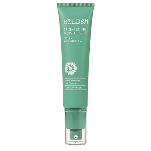 Bolden SPF 30 Brightening Face Moisturizer with Vitamin C | Broad Spectrum UVA/UVB Sunscreen | Applies Clear without Chalky Residue | Ideal for Melanin Rich Skin | 2.0 FL Oz