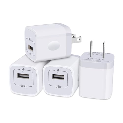 iPhone Charger Block, Plug in Phone Charger, Sicodo 4Pack Single Port USB Wall Charger Fast Charging Adapter Cube Box for iPhone 15 14 13 12 SE(2020) 11/11pro/XS/XS Max,Samsung Galaxy S24/S23/S22,LG