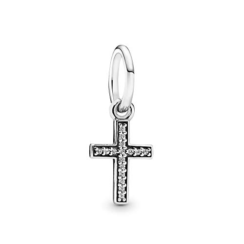 Pandora Jewelry Sparkling Cross Dangle Cubic Zirconia Charm in Sterling Silver, With Gift Box