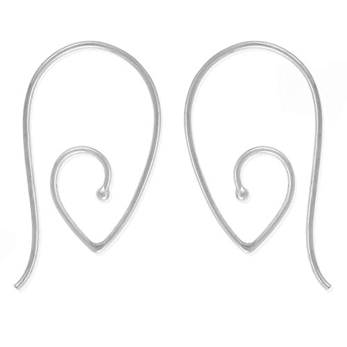 Boma Jewelry Sterling Silver Teardrop Pointed Spiral Pull Through Wire Hoop Earrings