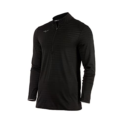 Mizuno Men's Athletic Eco 1/2 Zip, Black, XX-Large