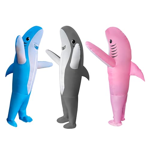YB-OSANA 3 Packs Inflatable Costume for Adult Inflatable Halloween Costumes Blow Up Costumes for Party (Shark)