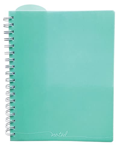 Carolina Pad | Noted Premium Ideal Notebook | Robin Egg Blue | 100 Sheets | 9.5' x 7.375' | Features Durable Poly Covers, Premium Executive Ruled Pages, Monthly Reminder Pages | Twin Wire Bound