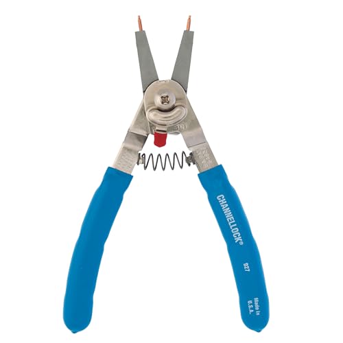 Channellock 927 8-Inch Snap Ring Plier | Precision Circlip Retaining Ring Pliers | Includes 5 Pairs of Interchangeable Tips | Made in the USA