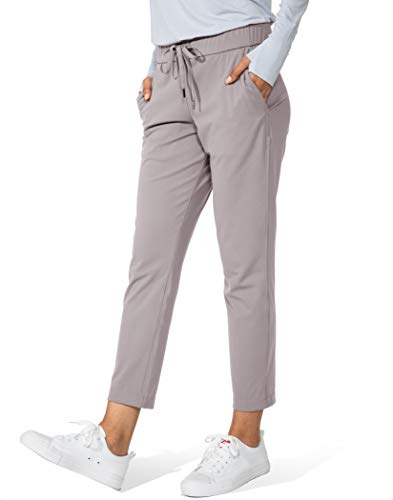G Gradual Women's Pants with Deep Pockets 7/8 Stretch Sweatpants for Women Athletic, Golf, Lounge, Work (Dusty Grey, Medium)