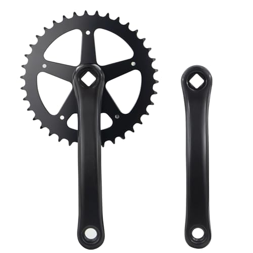 BALINGE Bike Cranksets MTB 38T-170mm Square Taper Crankset,Mountain Bike Single Speed Round Chainring and Crank, fit Shimano, SRAM, FSA