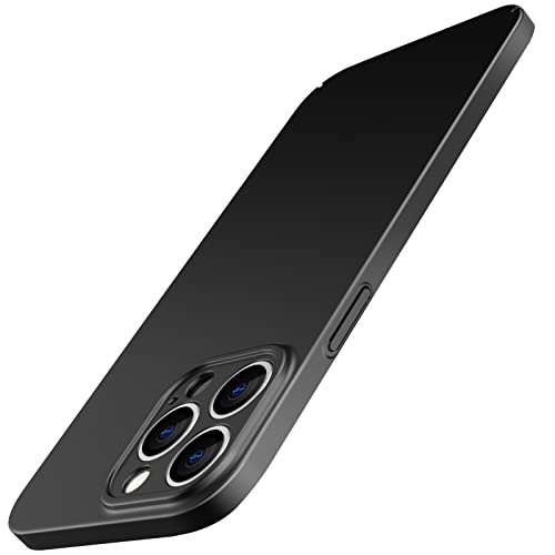 JETech Upgraded Slim (0.85 mm Thin) Case for iPhone 13 Pro Max 6.7-Inch, Camera Lens Cover Full Protection, Ultra Thin Lightweight Matte Hard PC, Support Wireless Charging (Black)