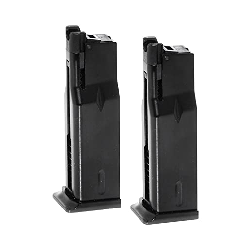 Airsoft Spare Parts WE (WE-TECH) 2pcs 16rd Gas Magazine for WE MAKAROV PMM Series GBB Pistol Black