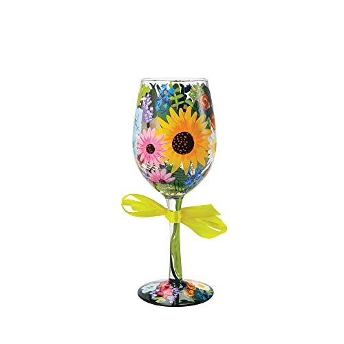 (LOLITA WG Wildflowers) - Santa Barbara Design Studio GLS11-5526S Lolita Love My Wine Hand Painted Glass, Wildflowers