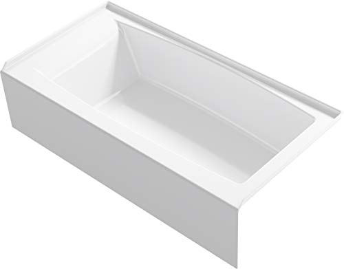 KOHLER K-26109-RA-0 Entity 60-Inch x 30-Inch Alcove Bath with Integral apron, integral flange and right hand drain, White