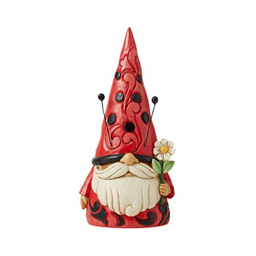 Enesco Jim Shore Heartwood Creek Ladybug Gnome Figurine, 6.5 Inches, Multicolor