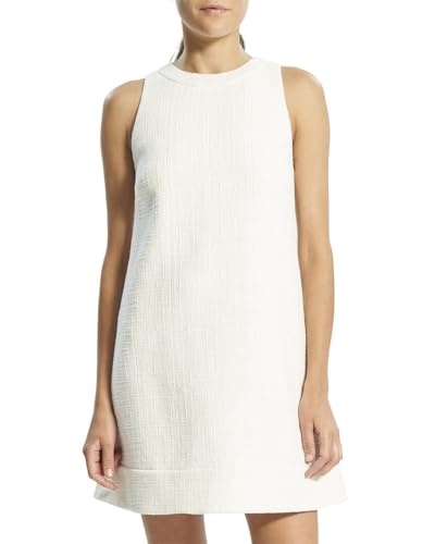 Theory Women's Tonal Tweed Shift Dress, White