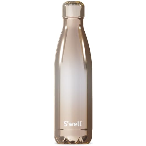 S'well Stainless Steel Water Bottle, 17oz, Rose Gold Ombre, Triple Layered Vacuum Insulated Containers Keeps Drinks Cold for 36 Hours and Hot for 18, BPA Free, Perfect for On the Go