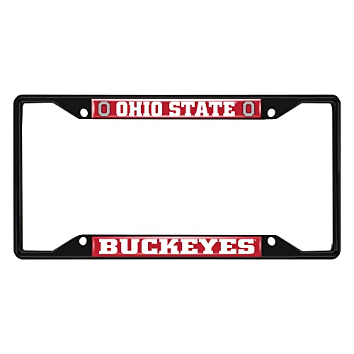 FANMATS 31272 Ohio State Buckeyes Metal License Plate Frame Black Finish