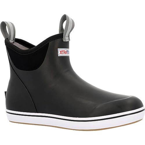 XTRATUF Women's Durable Waterproof Breathable Slip-Resistant 6 Inch Ankle Deck Boots, Black, 9
