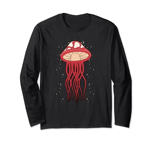 Cute Underwater Sea Jellyfish Mushroom Foraging Mycology Long Sleeve T-Shirt