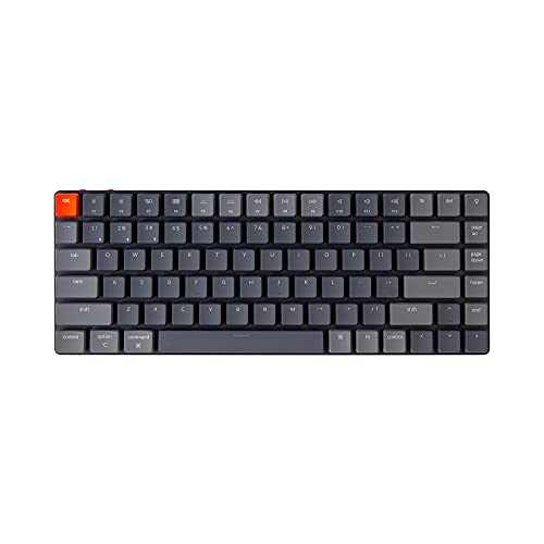 Keychron K3 75% Layout 84-Key Ultra-Slim Hot-Swappable Wireless Bluetooth Mechanical Keyboard with Low-Profile Keychron Optical Blue Switch/White LED Backlight/USB Wired for Mac Windows-Version 2