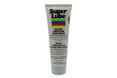 Super Lube 97008 Silicone Lubricating Brake Grease with PTFE, 8 oz Tube, Translucent White