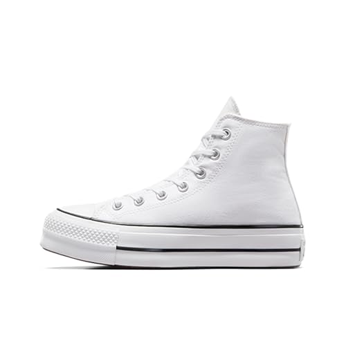 Converse Women's Chuck Taylor All Star Lift High Top Sneakers, White/Black/White, 8 Medium US